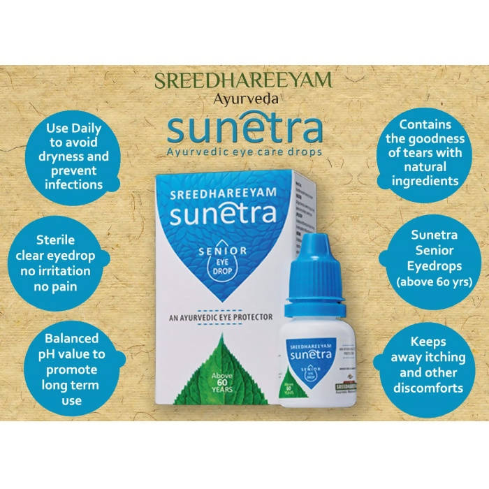 Sreedhareeyam Ayurveda Sunetra Senior Herbal Eyedrops - Swadesiicart