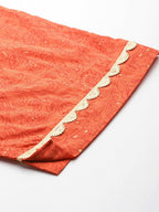 Ahalyaa Women's Traditional wear Kurta Set - Orange | Grocsy