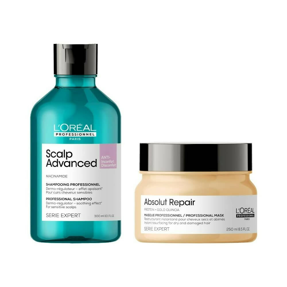 L’Oréal Paris Scalp Advanced Anti Discomfort Shampoo & Absolute Repair Hair Mask | Grocsy