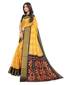 Vamika Cotton Yellow Jari Border Bollywood Style Saree (DINO YELLOW) | Grocsy