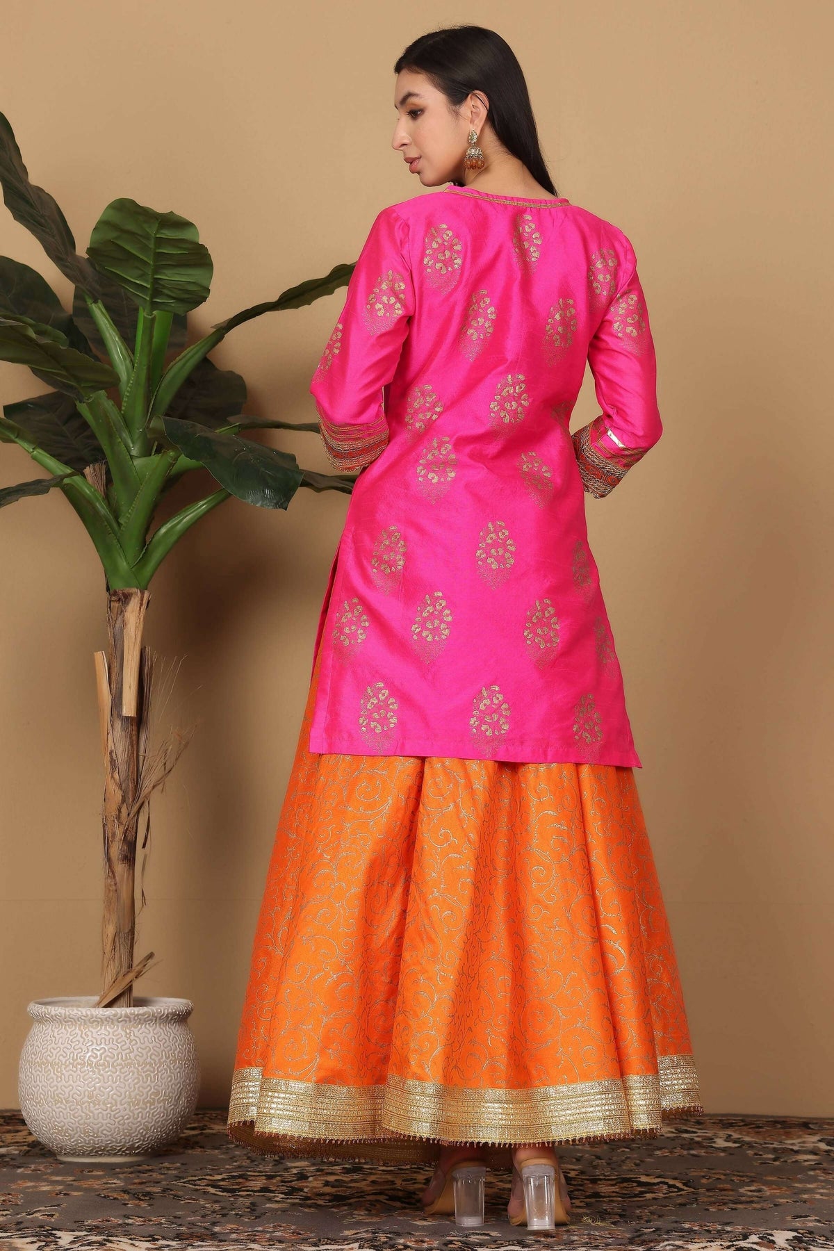 Joban Fashion Pink Silk Lehenga Set | Grocsy