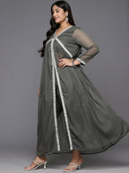 Ahalyaa Women's Traditional wear Kurta Set - Grey | Grocsy