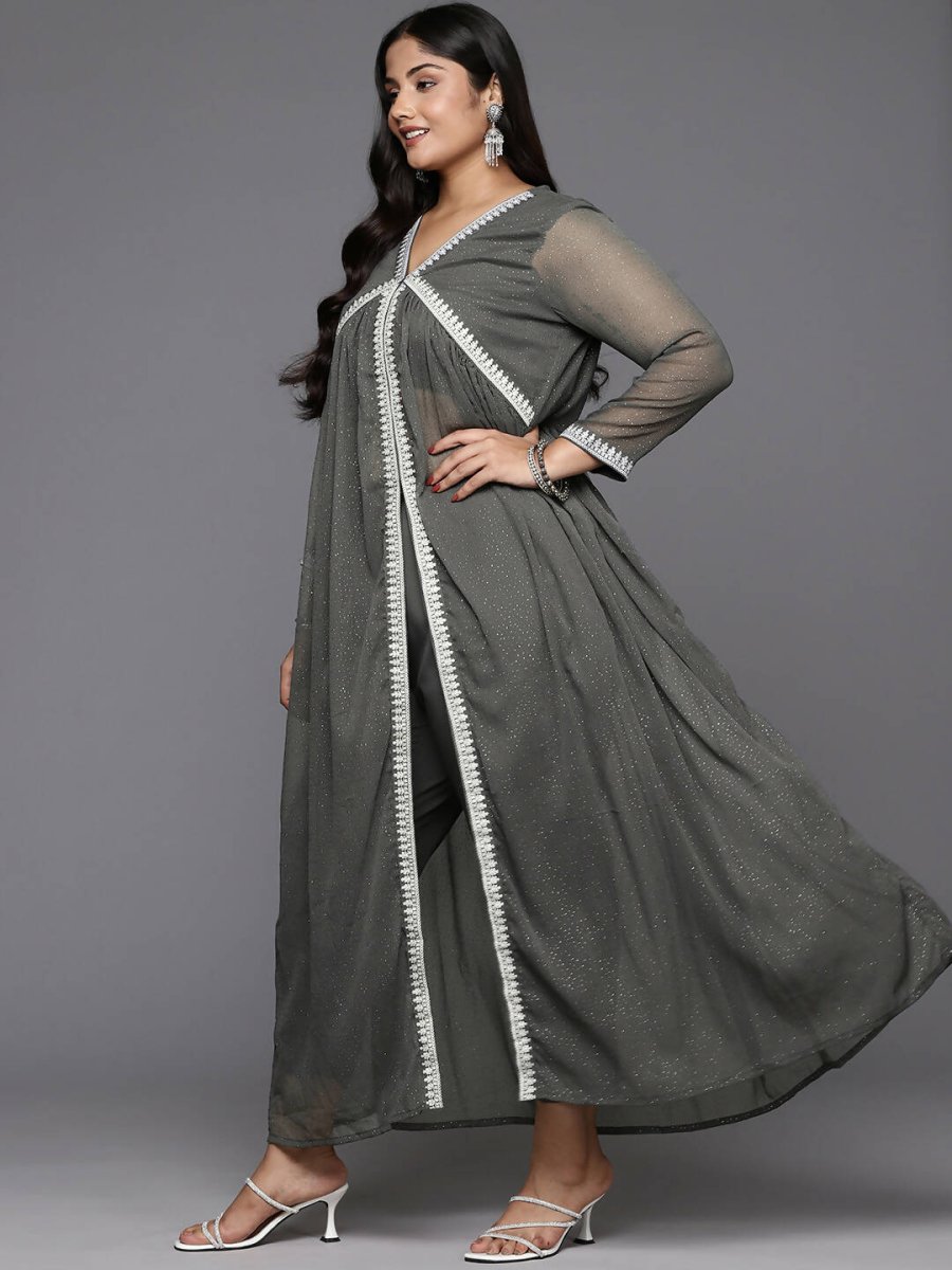 Ahalyaa Women's Traditional wear Kurta Set - Grey | Grocsy