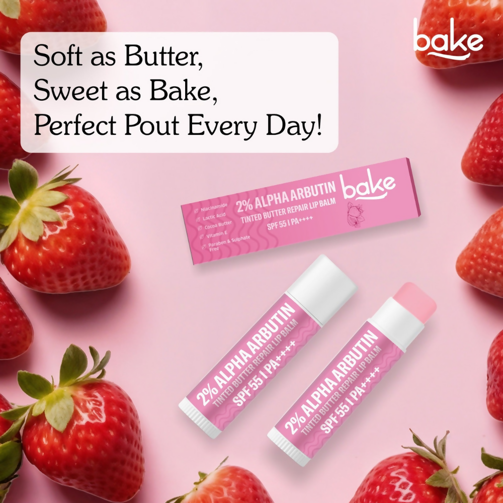 Bake 2% Alpha Arbutin Tinted Butter Brightening Lip Balm SPF 55 PA++++ | Grocsy