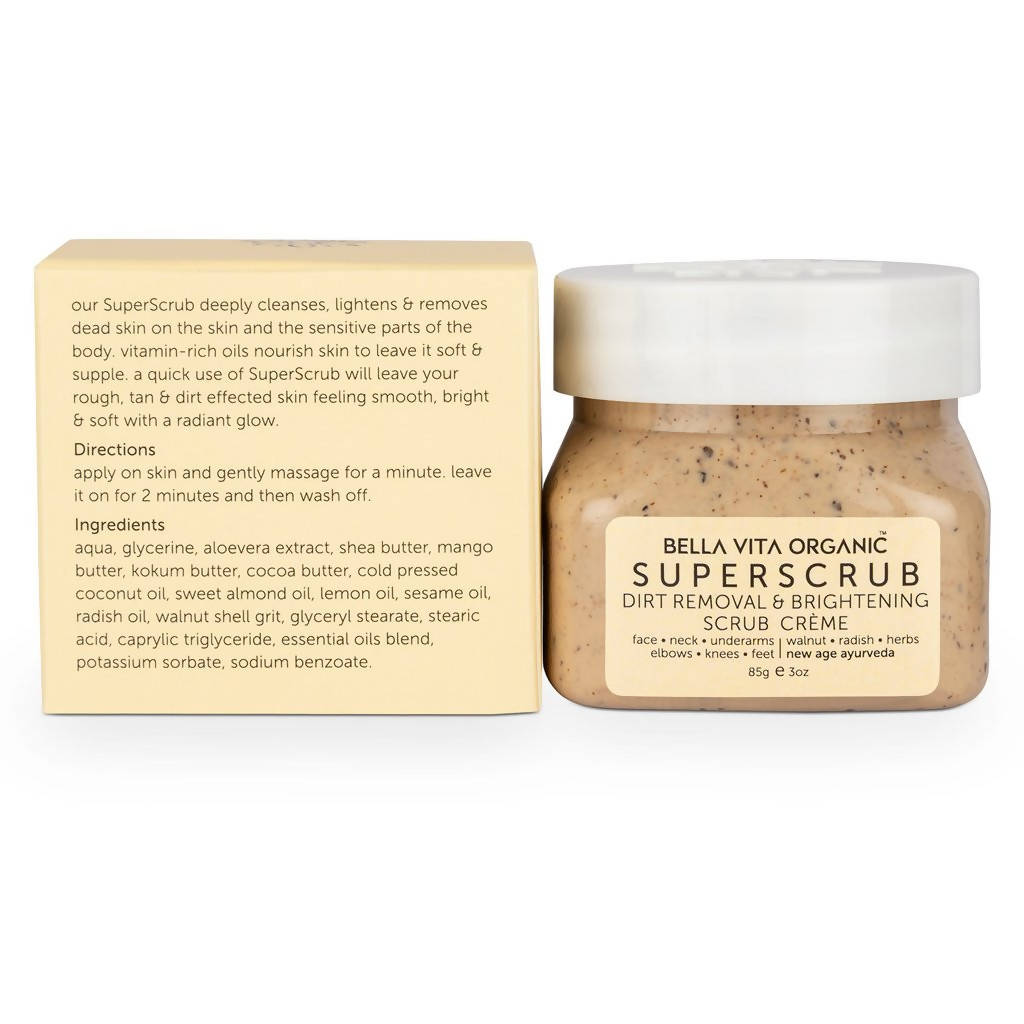 Bella Vita Organic SuperScrub Dirt Removal & Skin Brightening Scrub Creme | Grocsy