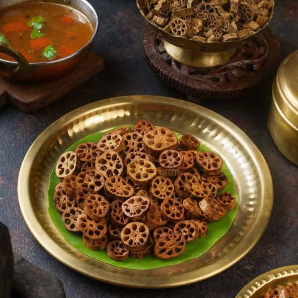 Sweet Karam Coffee Lotus Stem Crisps (Thamarai Thandu Vathal) | Grocsy