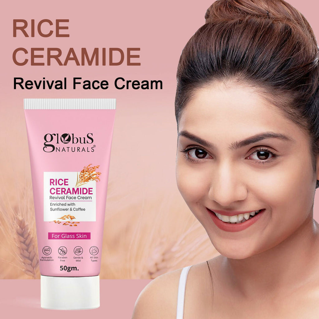 Globus Naturals Rice Ceramide Revival Face Cream | Grocsy