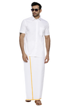 Ramraj Cotton Mens Half Sleeve White Shirt Plus Size - Classic Cotton | Grocsy