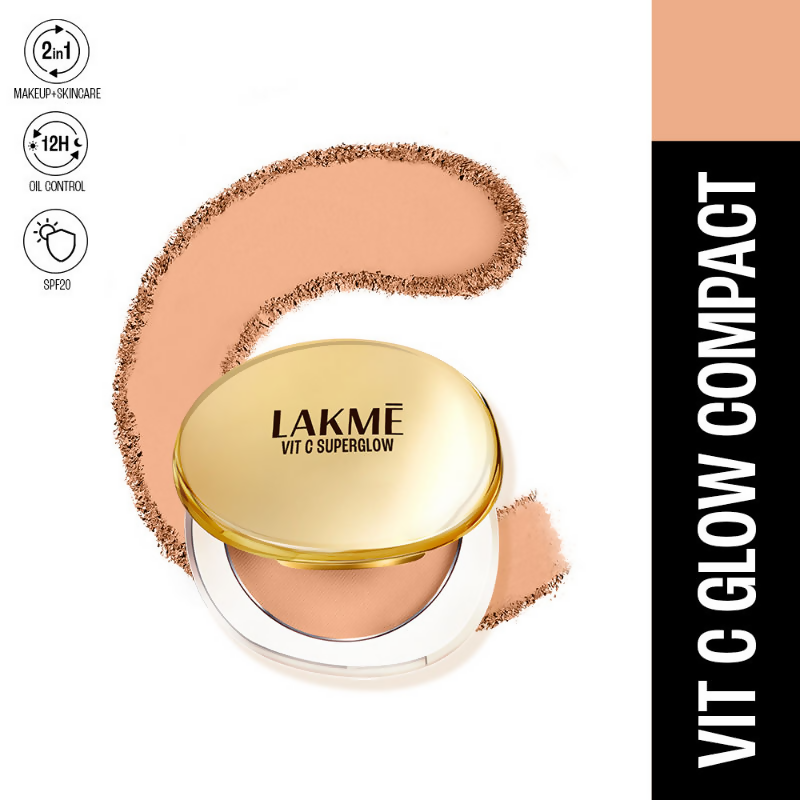 Lakme Vitamin C Superglow Skin Perfecting Compact with 1 % Vit C - Cinnamon | Grocsy