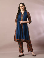 Myshka Women's Multi Printed Cotton Straight Party Kurta Set With Dupatta | Grocsy