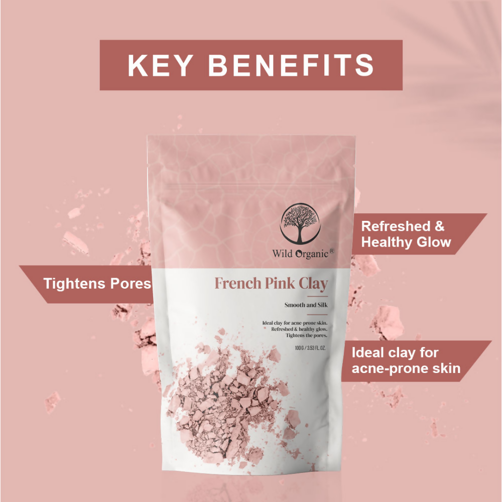 Wild Organic French Pink Smooth And Silk Clay Powder | Grocsy