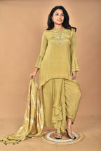 Morchari Women And Hand Embroidery Palazzo Set-Mehandi Green | Grocsy