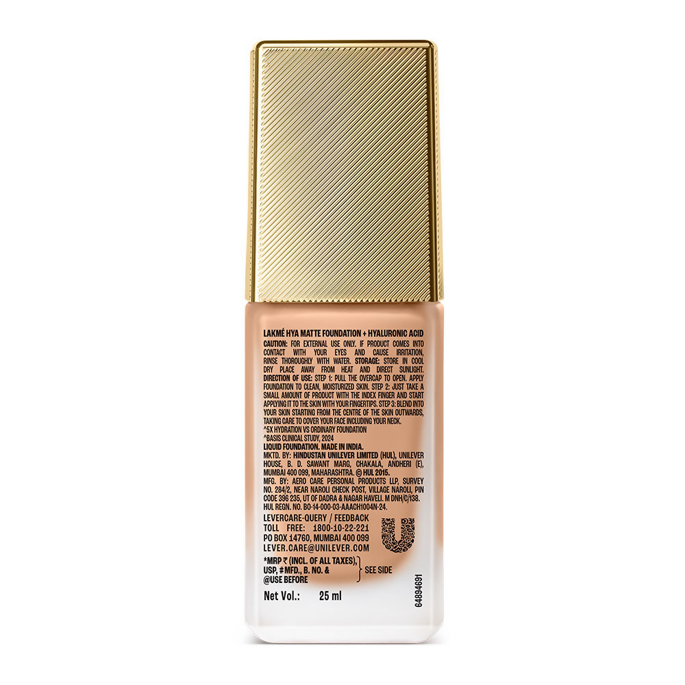 Lakme 9to5 Hya Matte Foundation + Hyaluronic Acid - Warm Natural | Grocsy