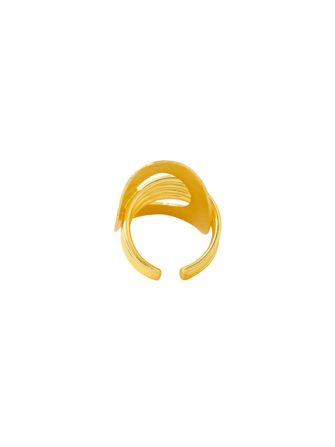 NVR Women's Western Gold-Polished Adjustable Finger Ring | Grocsy