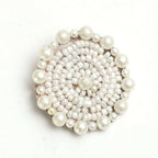 Mominos Fashion Johar Kamal Off White Handicraft Pearls Necklace with Earrings For Women