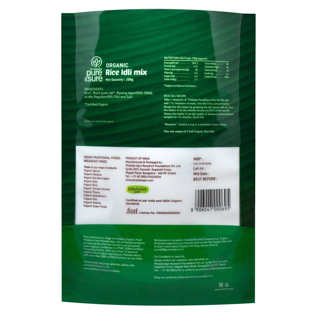 Pure & Sure Organic Rice Idli Mix | Grocsy