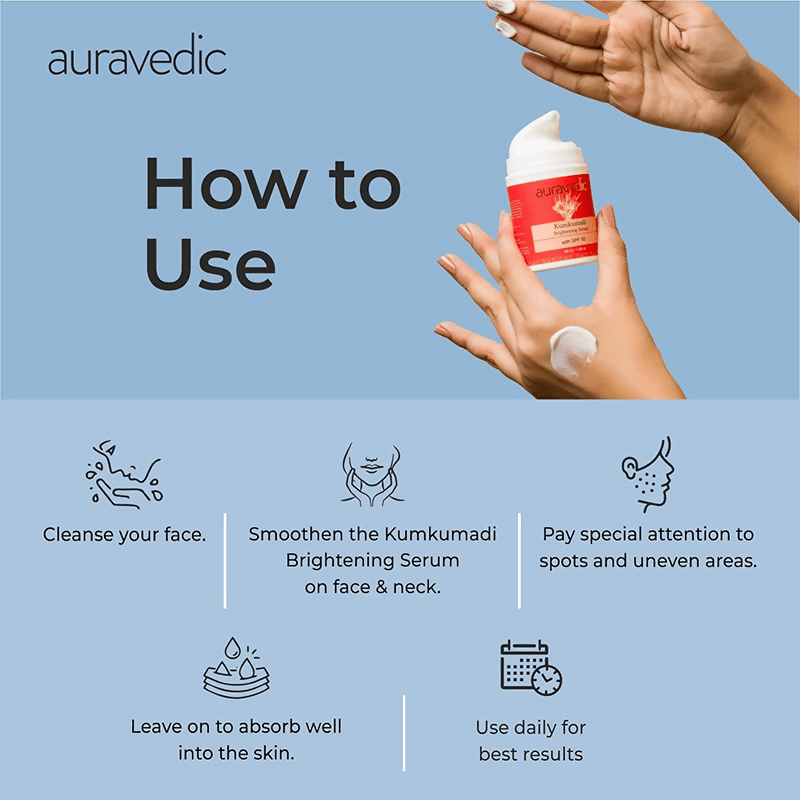 Auravedic Kumkumadi Brightening Face Serum | Grocsy