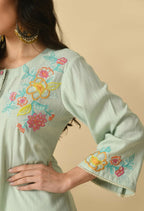 Joban Fashion L.Green Cotton Rayon Kurta Set | Grocsy