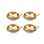 Tied Ribbons Set Of 4 Solid Brass Oil Lamp Diyas | Grocsy
