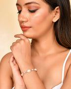 VOJ Stainless Steel Pearl Gold-Polished Bracelet | Grocsy