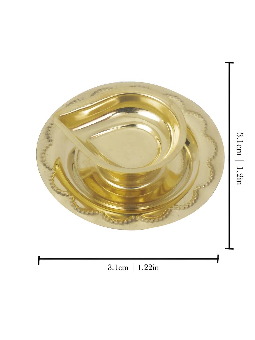 Spillbox Gold-Toned Brass Deepak Diya Pooja Essential | Grocsy