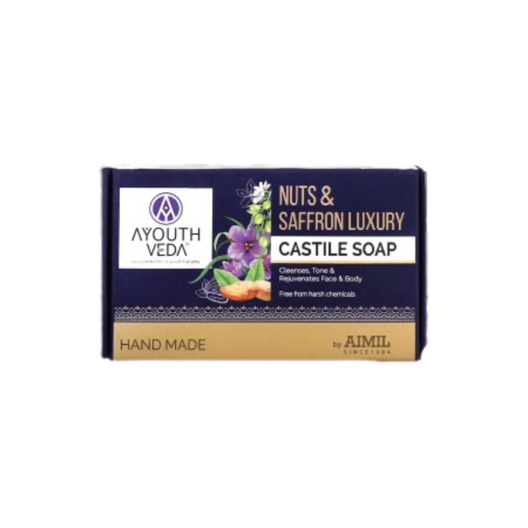 Ayouthveda Nuts & Saffron Luxury Handmade Castile Soap | Grocsy