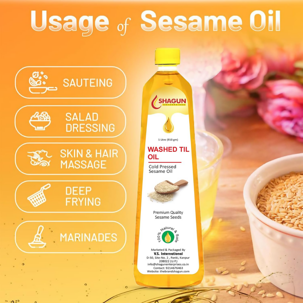 Shagun Cold Pressed Sesame Oil - Washed Til Oil | Grocsy