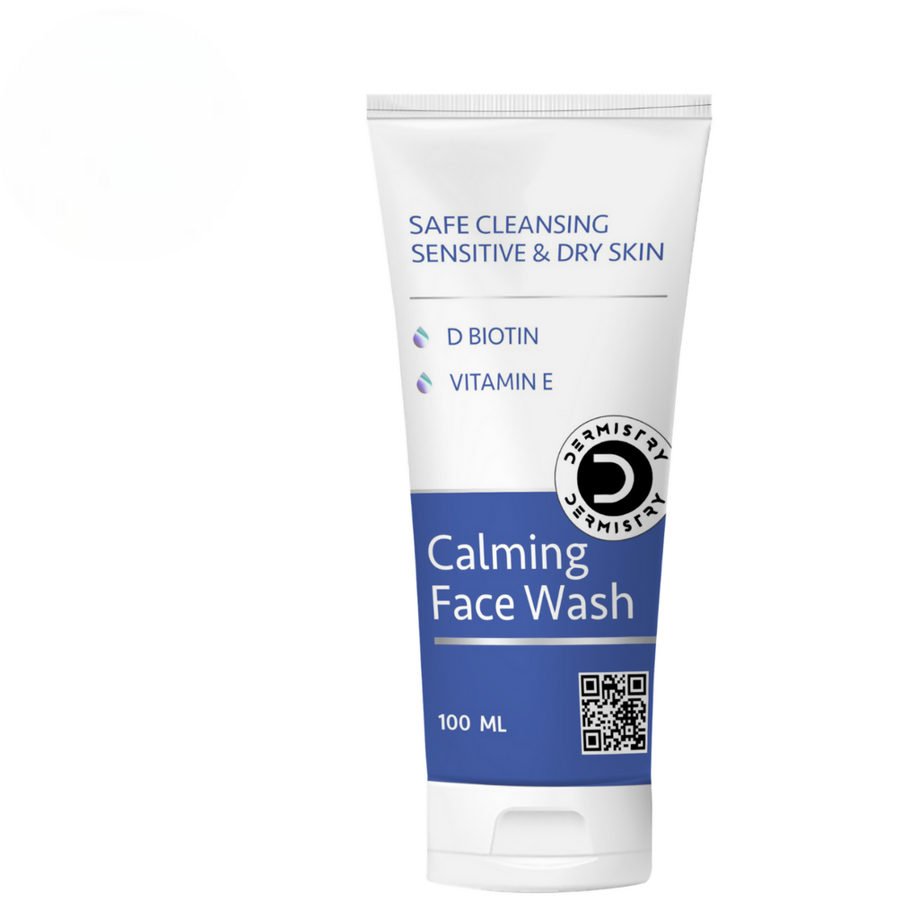 Dermistry Sensitive & Dry Skin Care Calming Soothing Face Wash Safe Cleansing D Biotin & Vitamin E | Grocsy