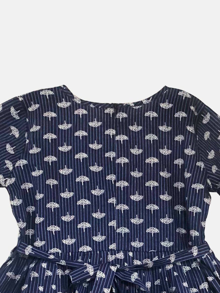 Ahalyaa Navy Pure Cotton Digital Printed Kids Kurta Sharara Set For Girls | Grocsy