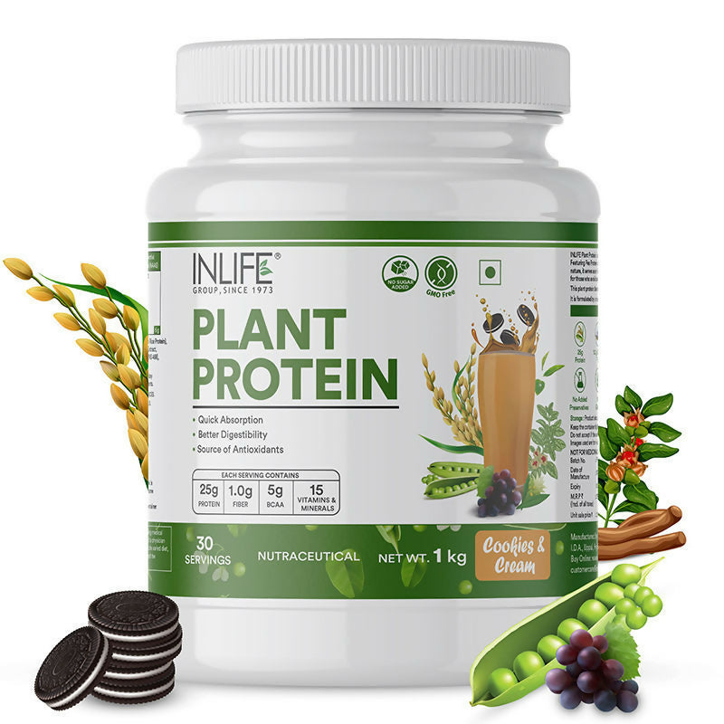 Inlife Plant Protein Powder Cookies & Cream | Grocsy