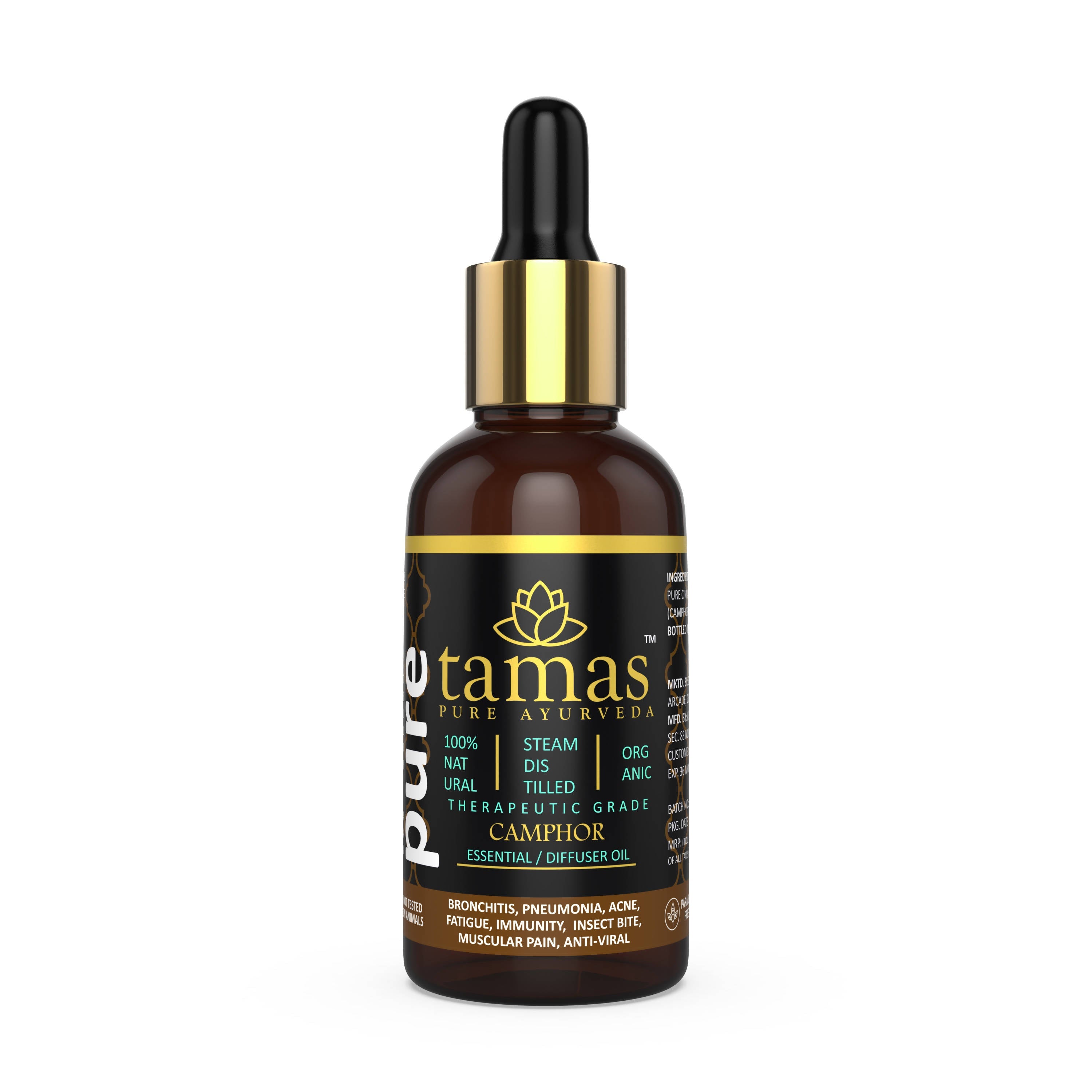 Tamas Pure Ayurveda 100% Organic Camphor Essential Oil - USDA Certified Organic | Grocsy