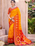 Anaita Yellow Silk Saree With Blouse Piece | Grocsy