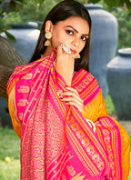 Anaita Yellow Silk Saree With Blouse Piece | Grocsy