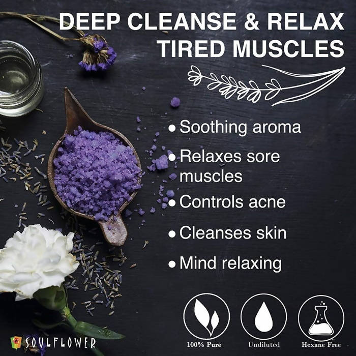 Soulflower Aromatherapy Essential Oil Lavender Bath Salt | Grocsy