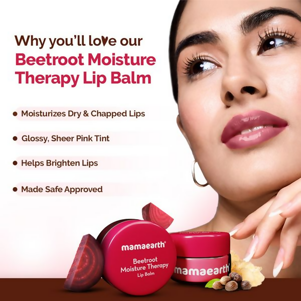 Mamaearth Beetroot Moisture Therapy Lip Balm with Beetroot & Hyaluronic Acid For Dry & Chapped Lips | Grocsy
