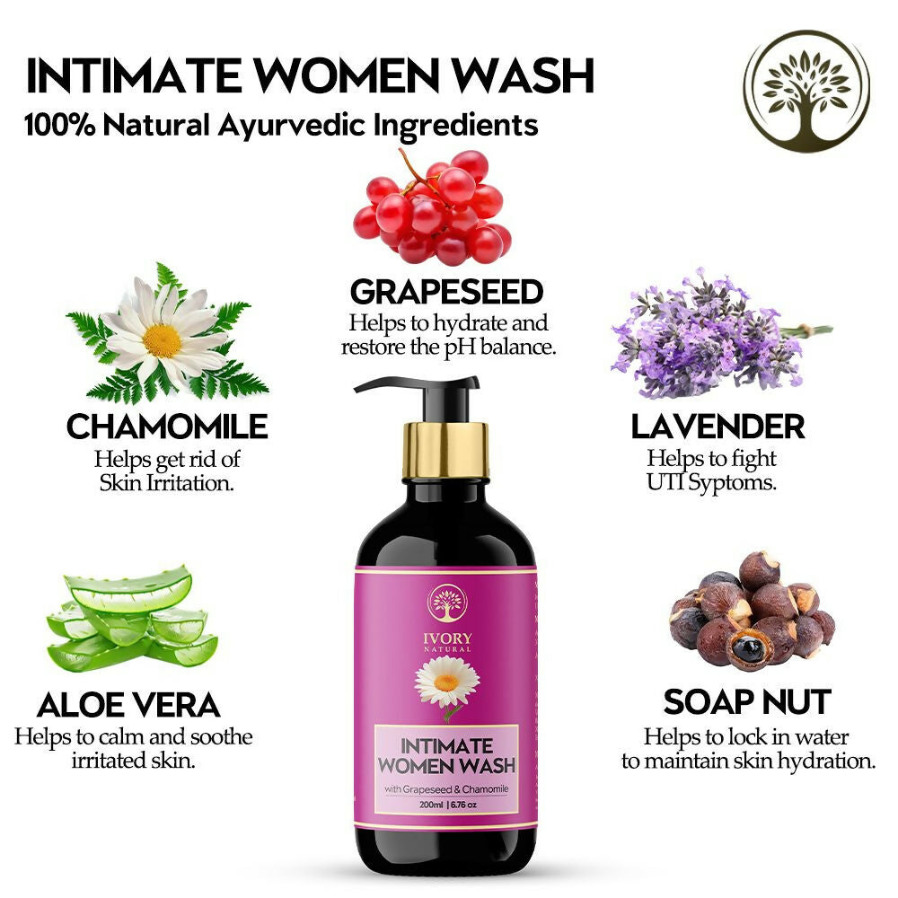 Ivory Natural Intimate Women Wash For Gentle Intimate Cleansing, Soothing Protection, & Lasting Freshness | Grocsy