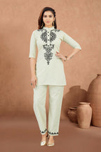 Joban Fashion Cotton Beige Color Kurta Set | Grocsy