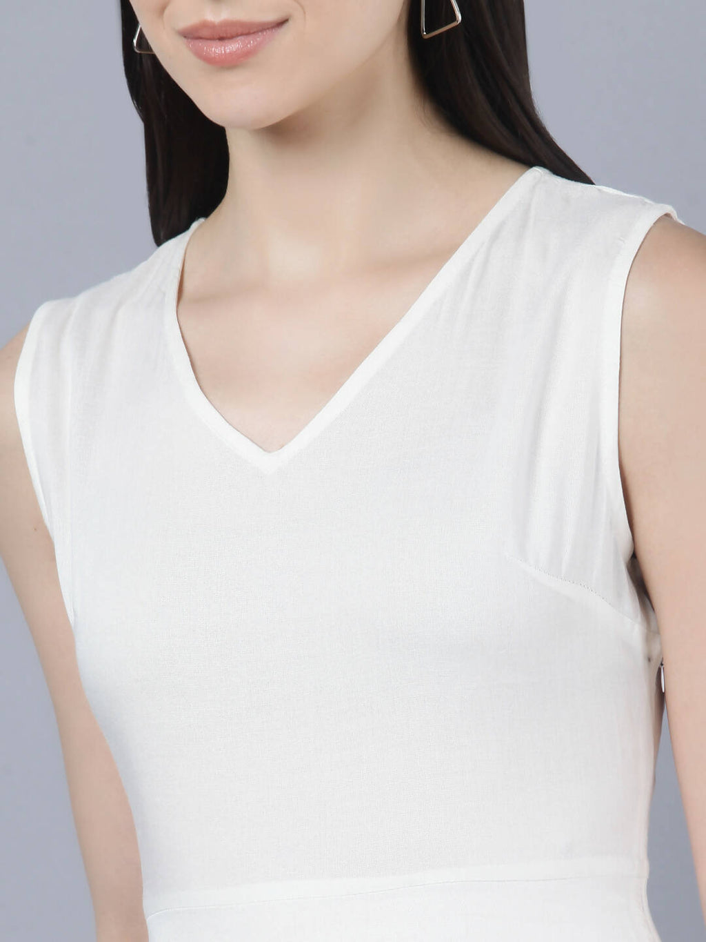 Myshka Women White Solid Maxi Dress | Grocsy