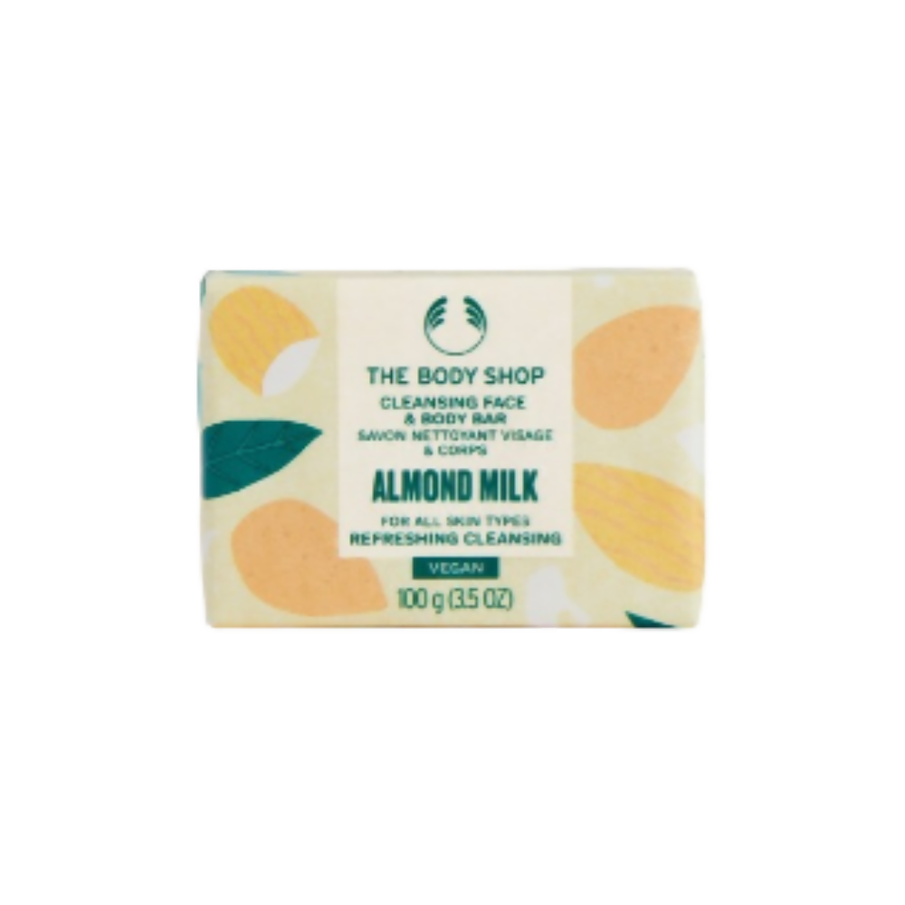 The Body Shop Almond Milk Cleansing Face & Body Bar | Grocsy