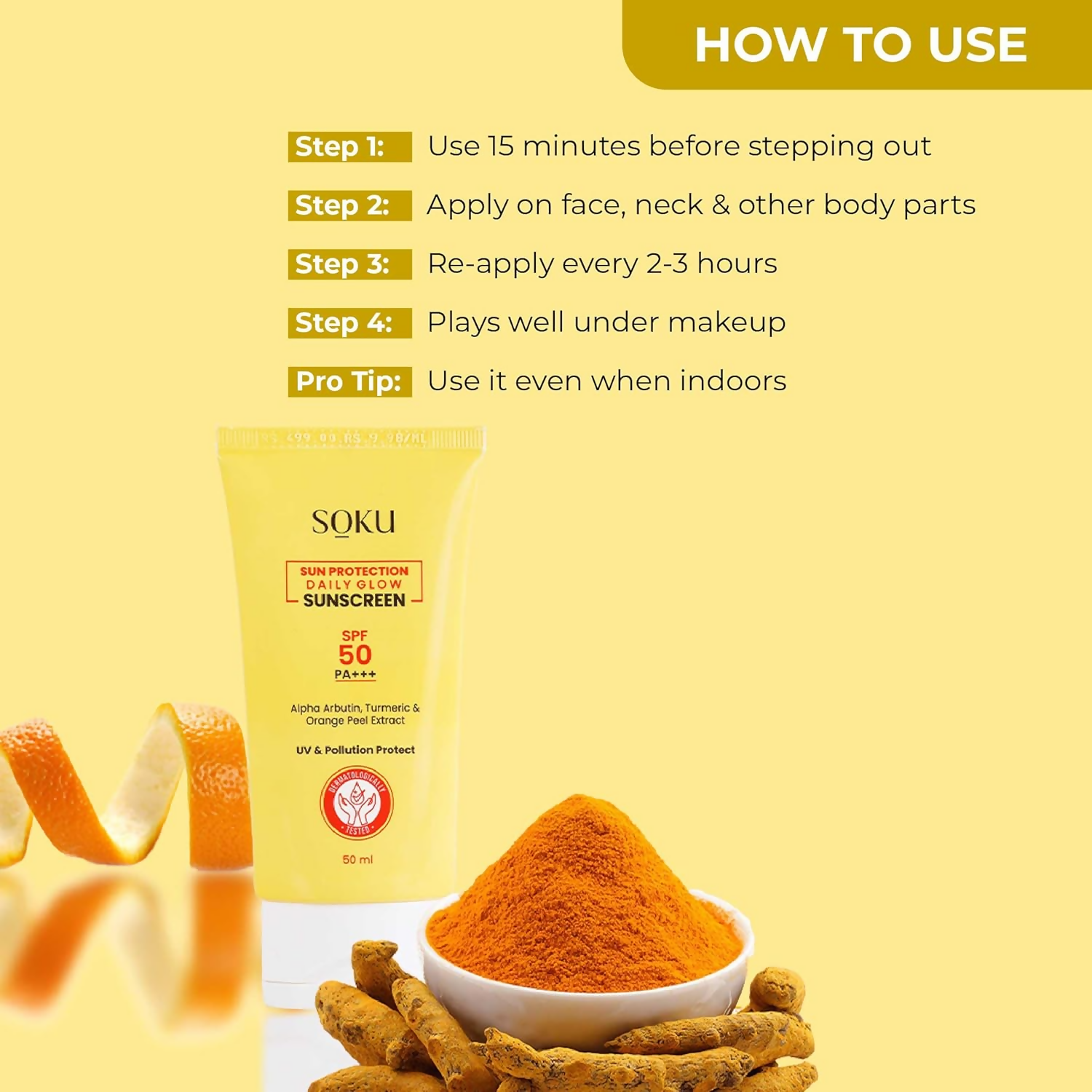 SOKU Sun Protection Daily Glow Sunscreen SPF 50 | Grocsy