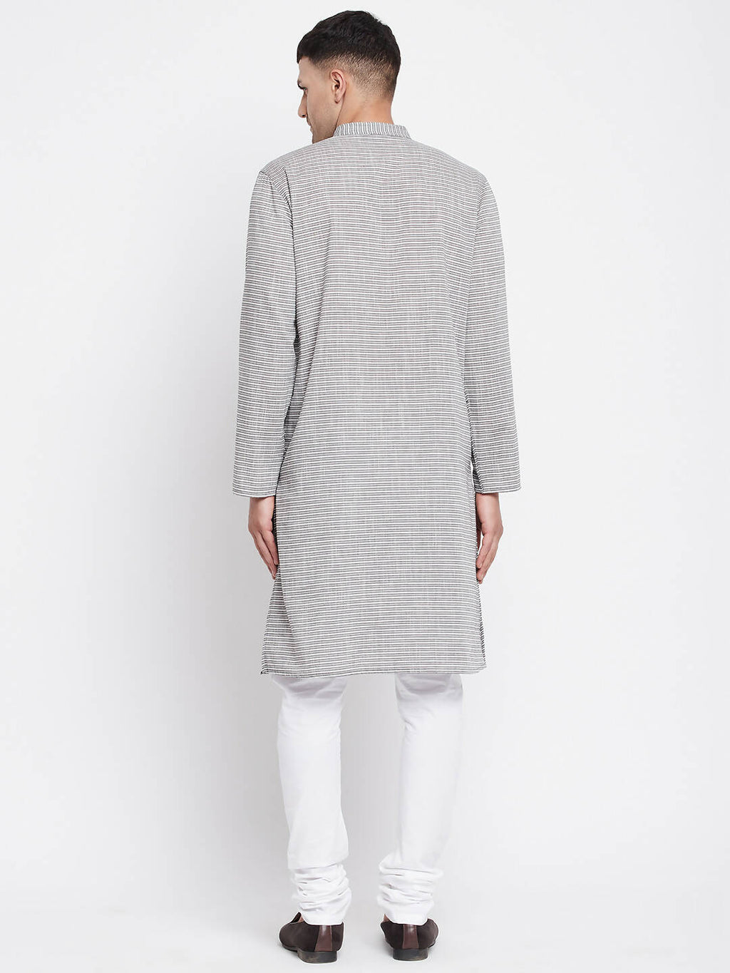 Even Apparels White Pure Cotton Men's Long Kurta With Band Collar | Grocsy