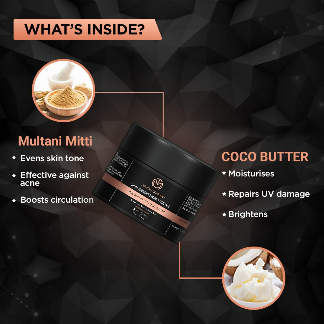 The Man Company Skin Brightening Cream Multani Mitti | Grocsy