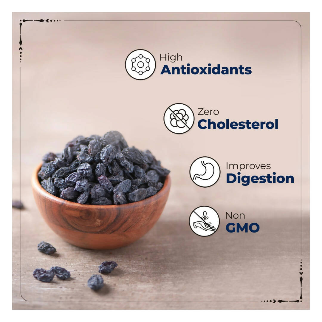 Happilo Premium Seedless Afghani Black Raisins | Grocsy