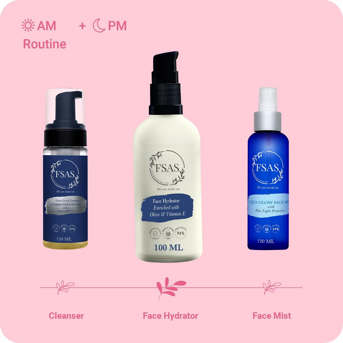 FSAS Health and Beauty Face Combo of Face Hydrator + Aqua Face Mist with Blue Light | Grocsy