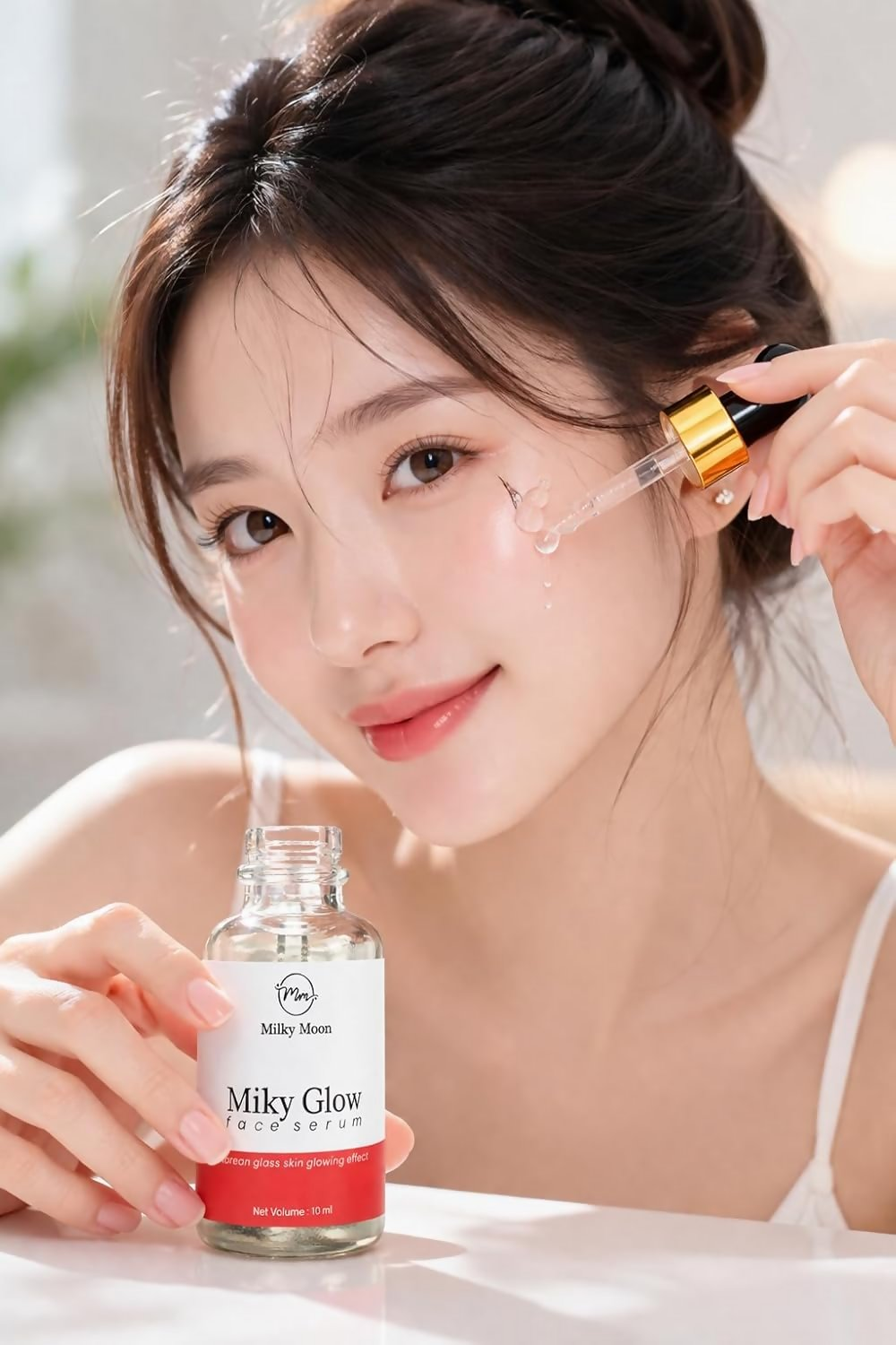Milky Moon Glow Face Serum, Korean Glass Skin Glowing Effect, Brightens Skin, Deep Hydration | Grocsy