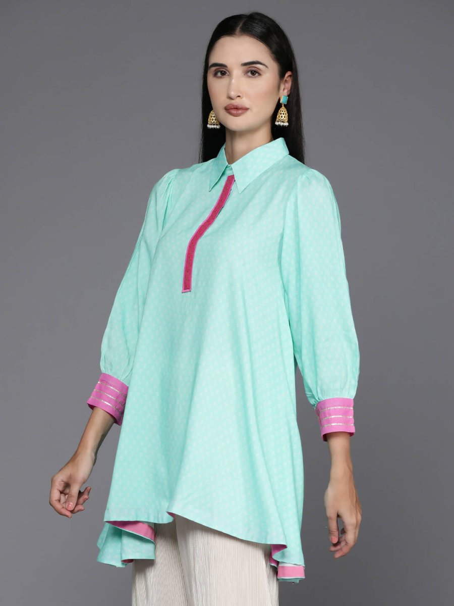 Ahalyaa Women's Traditional wear Tunic - Blue | Grocsy