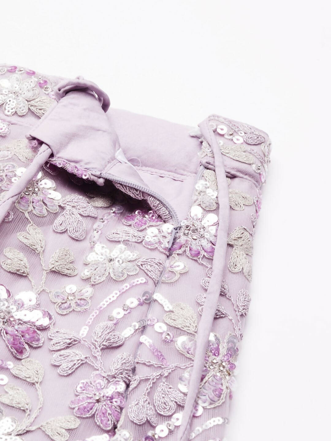 House of Panchhi Lavender Net Sequins and Zarkan embroidery Lehenga choli & Dupatta | Grocsy