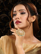 Ruby Raang Gold Polished Multi-Color Maharani Cocktail Ring | Grocsy