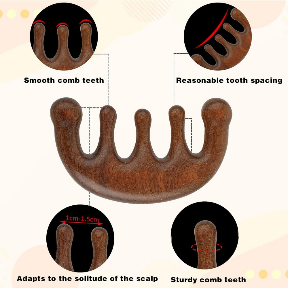 Bronson Professional Wooden Scalp Massager Comb Gua Sha For Hair Growth | Grocsy