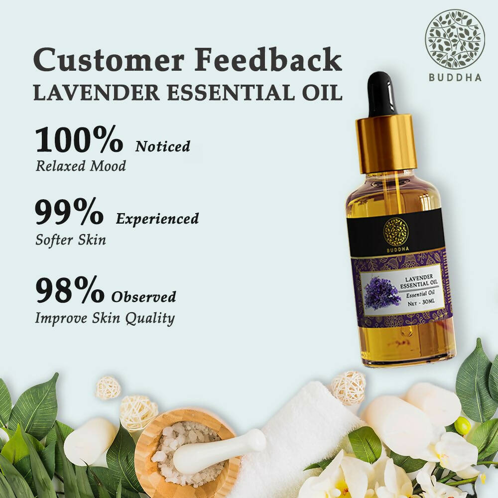 Buddha Natural Lavender Pure Essential Oil - For Healthy Hair, Skin, Sleep | Grocsy